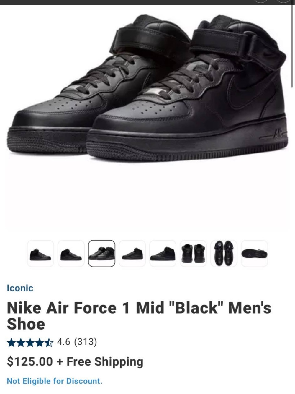 Nike Air Force 1 Mid Men's Sneakers - Black